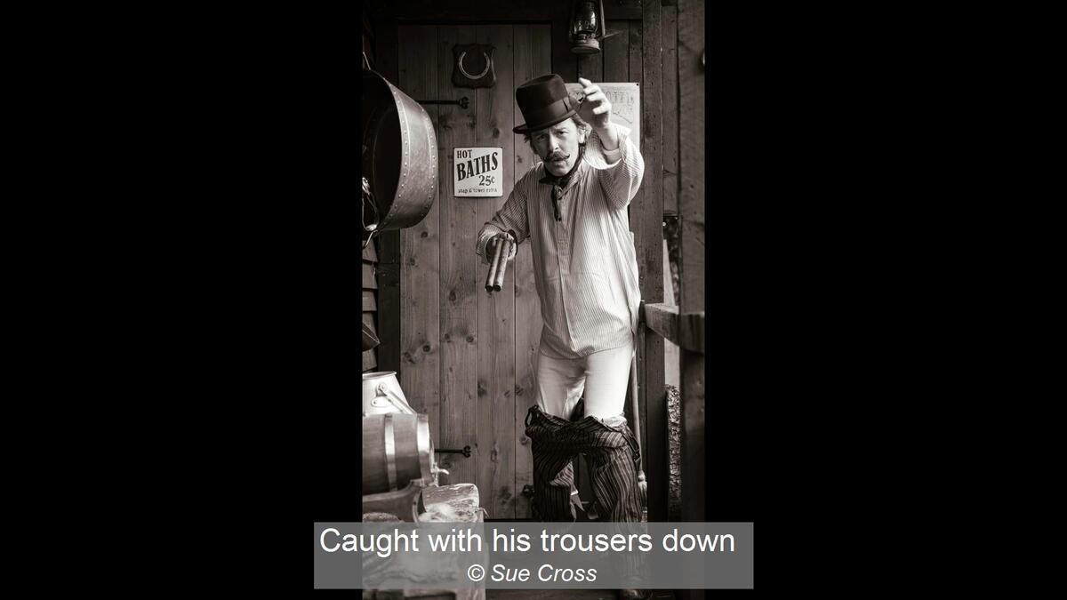 Caught with his trousers down